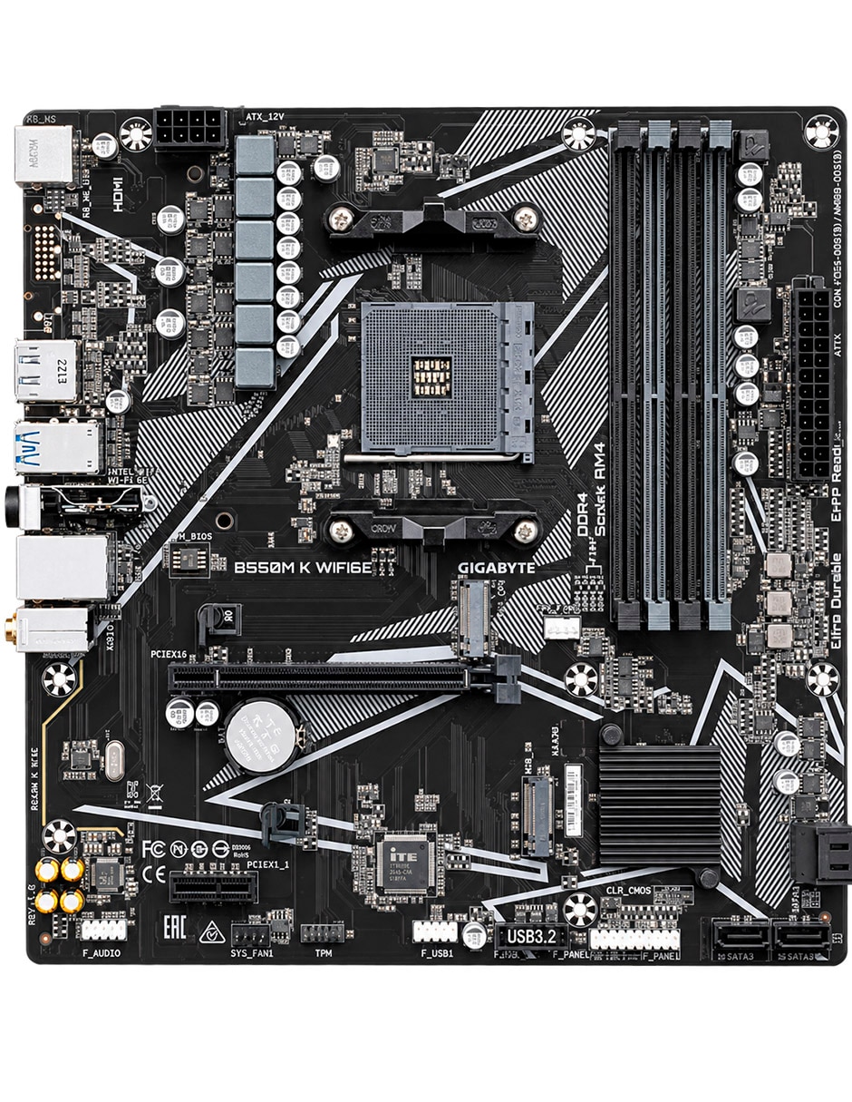 Tarjeta madre b550m k wifi6e compatible con procesador