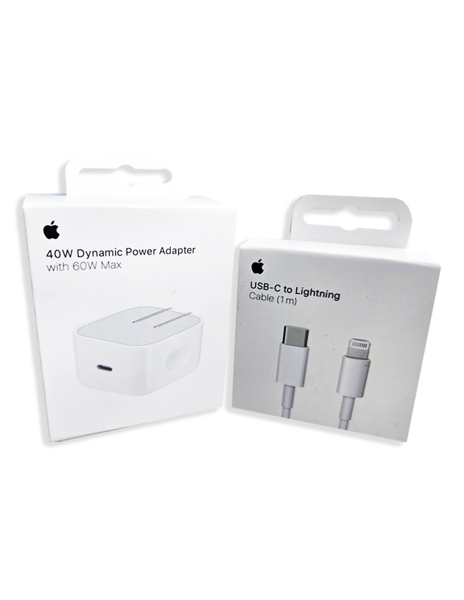Cargador pared 40W +Cable USB C to lightning USB tipo C 40 W Cargador pared 40W +Cable USB C to lightning USB tipo C 40 W