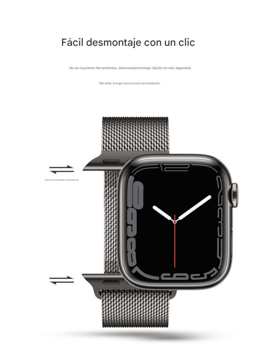 Correa para reloj inteligente de acero inoxidable compatible con Apple Watch 3