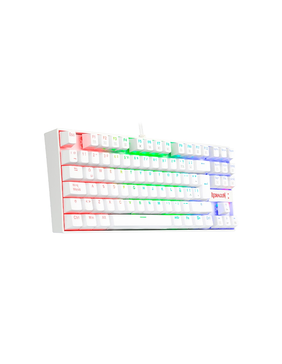 Teclado gamer USB-C QWERT español con interruptor Lineal Red Black K552 Kumara Blanco Teclado gamer USB-C QWERT español con interruptor Lineal Red Black K552 Kumara Blanco