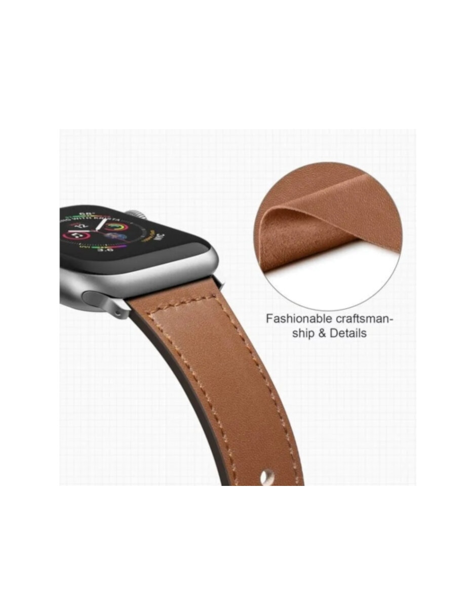 Correa para smartwatch de Piel compatible con Series 1 2 3 4 5 6 7 8 9 10 11 SE ULTRA (Elegir la medida adecuada) 2