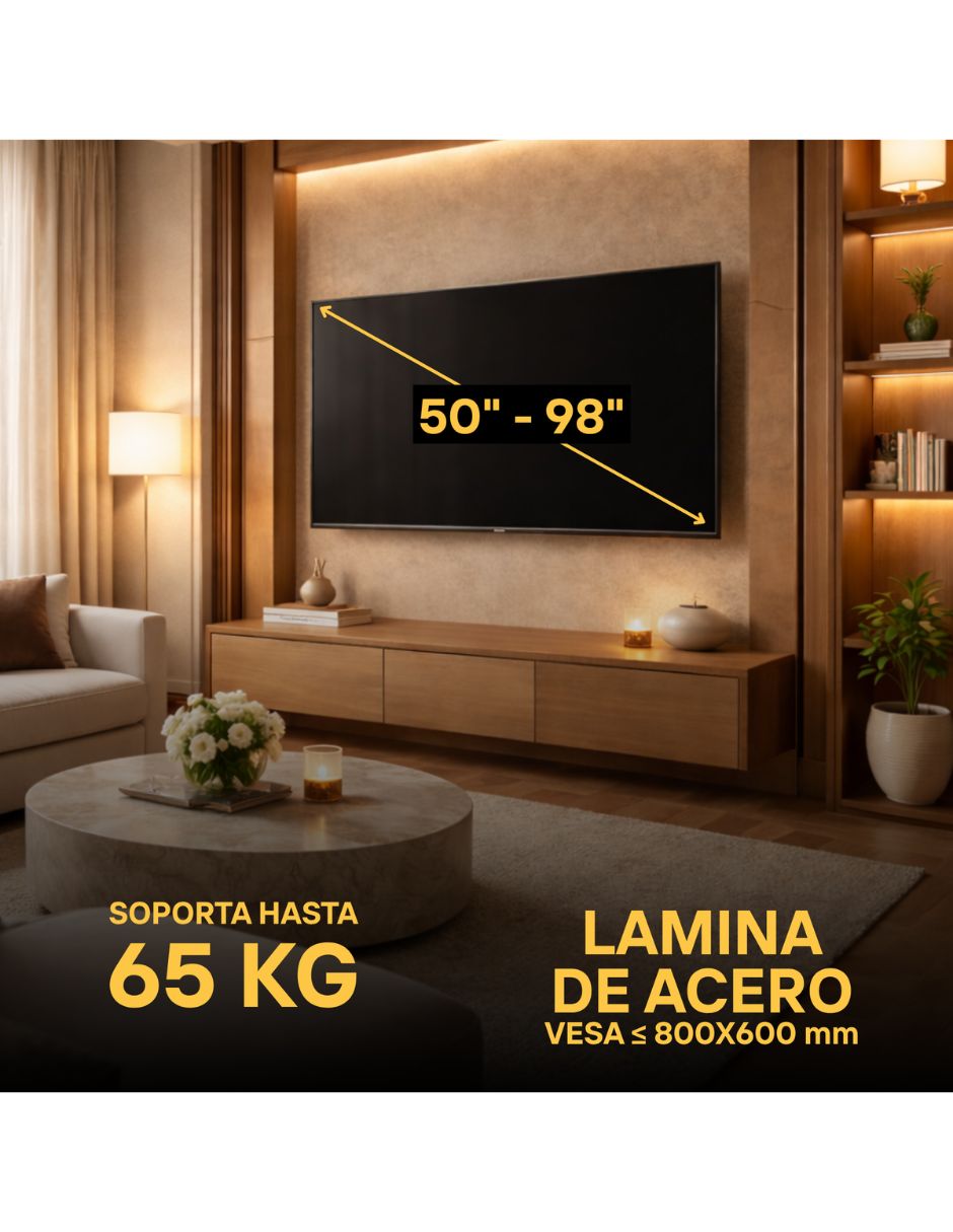 Soporte de pared para pantalla articulado 50 - 100 pulgadas 7