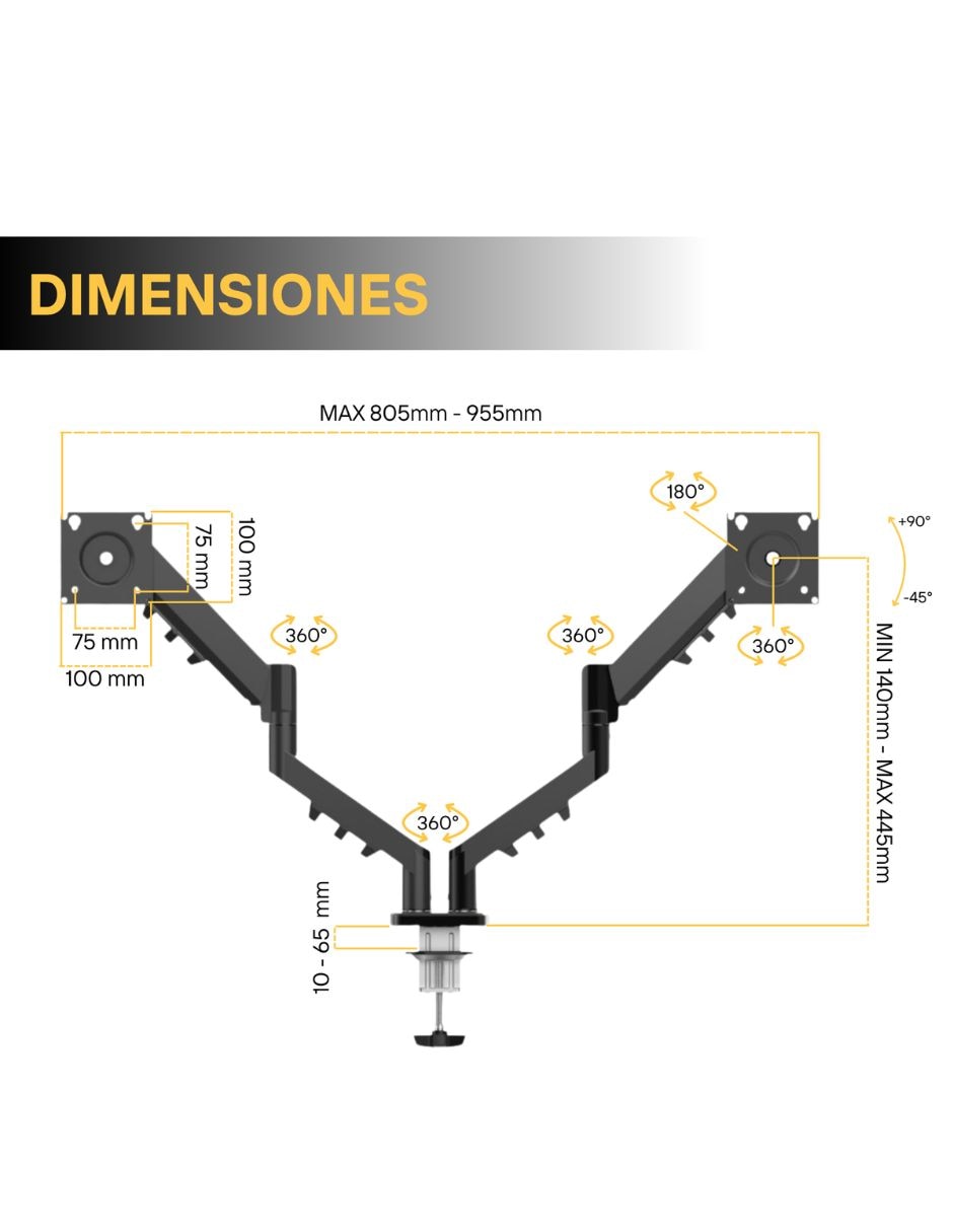 Soporte para monitor articulado 32 pulgadas 9