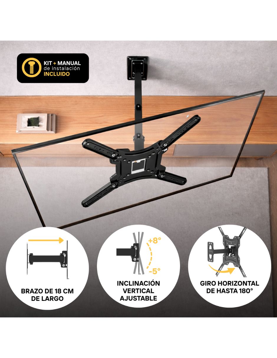 Soporte de pared para pantalla inclinable 17 - 55 pulgadas 6