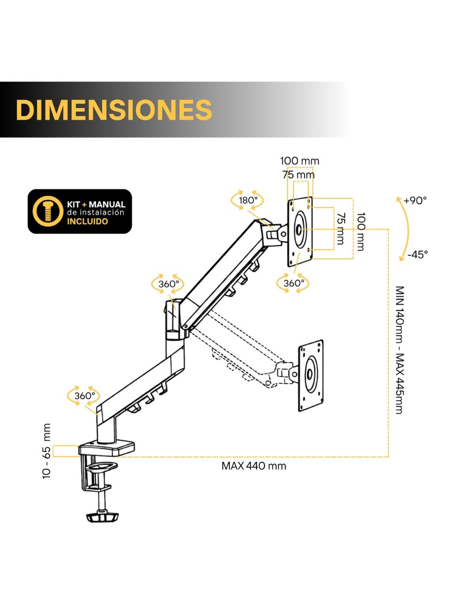 Caballete para pantalla para pantalla Articulado 13 - 32 pulgadas 8