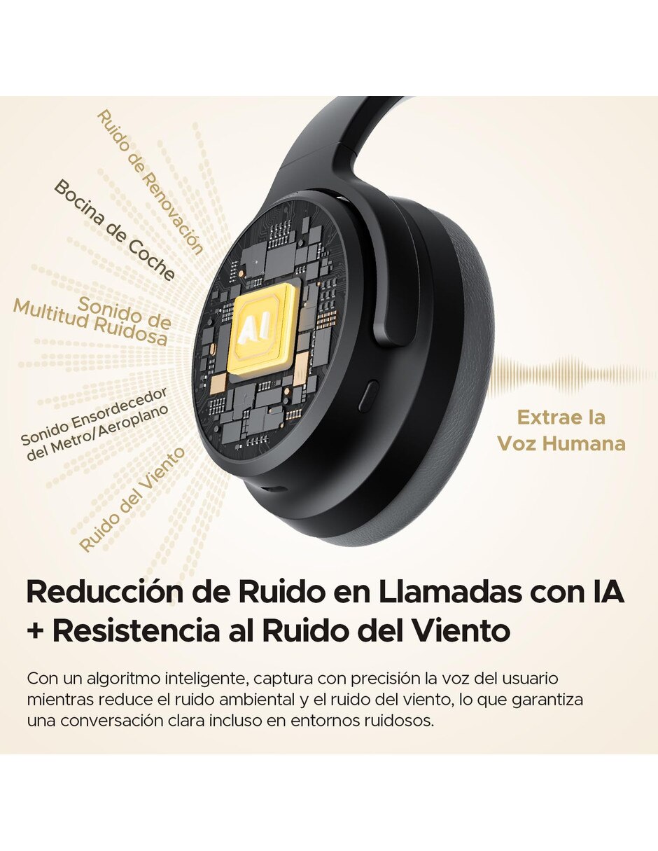 Audífonos de diadema inalámbrica con cancelación de ruido 5