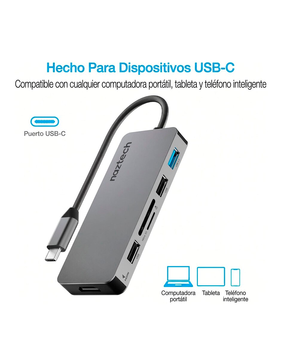 Adaptador multipuertos naztech 2