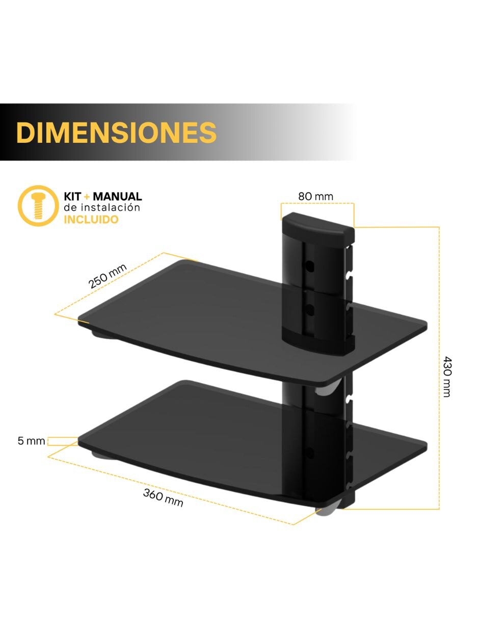 Repisa armable de cristal templado 10