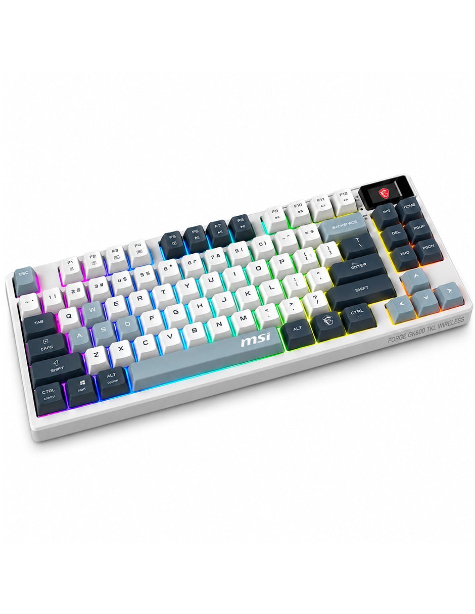 Teclado gamer Alámbrica e inalámbrica QWERT inglés con interruptor Lineal (Red Black) Forge GK600 TKL Wireless Sky