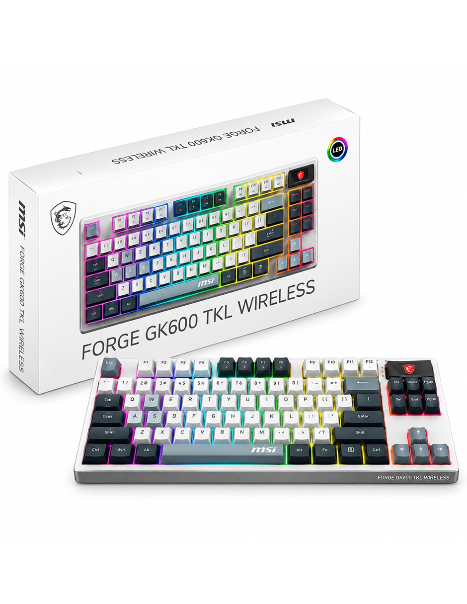 Teclado gamer Alámbrica e inalámbrica QWERT inglés con interruptor Lineal (Red Black) Forge GK600 TKL Wireless Sky 5