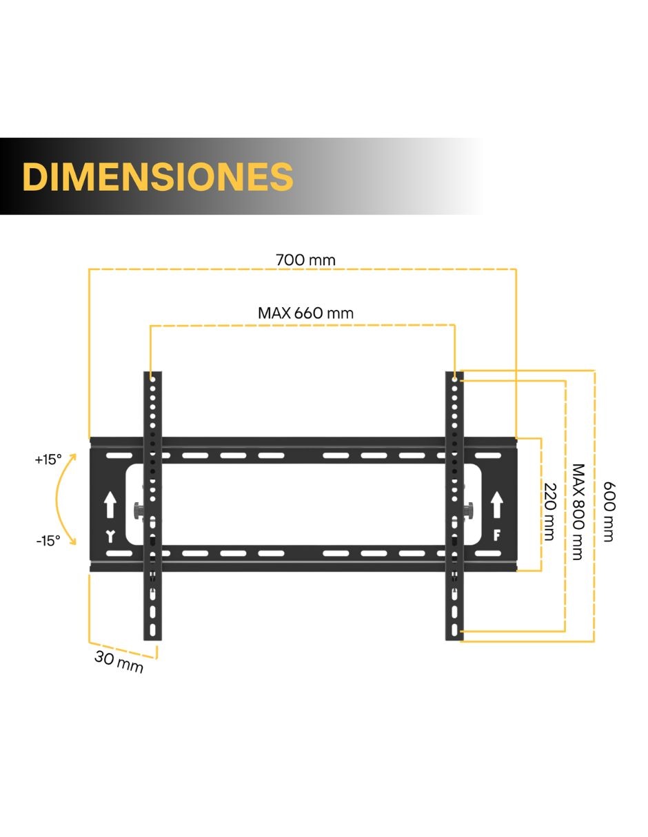 Soporte de pared para pantalla fijo 50 - 100 pulgadas 9