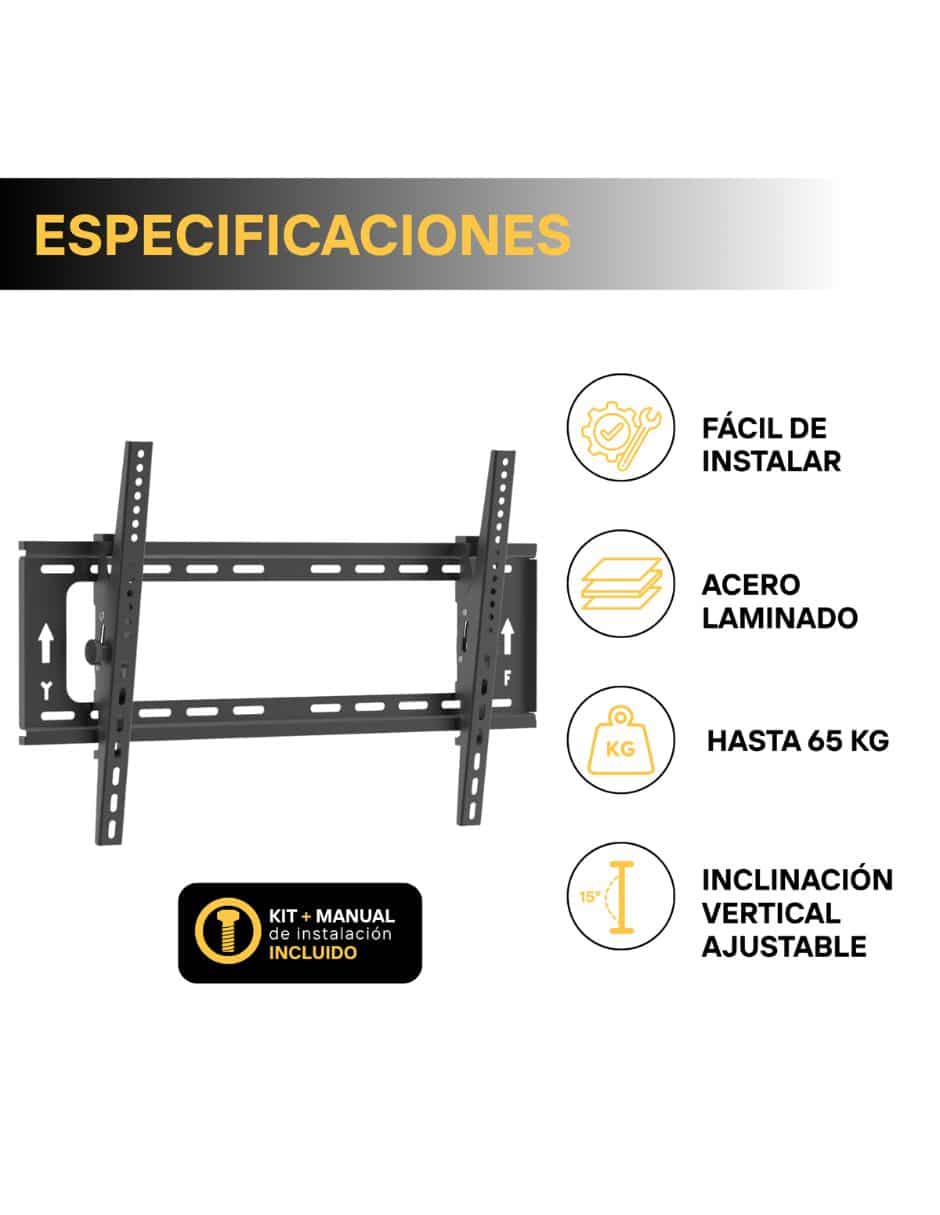 Soporte de pared para pantalla fijo 50 - 100 pulgadas 5
