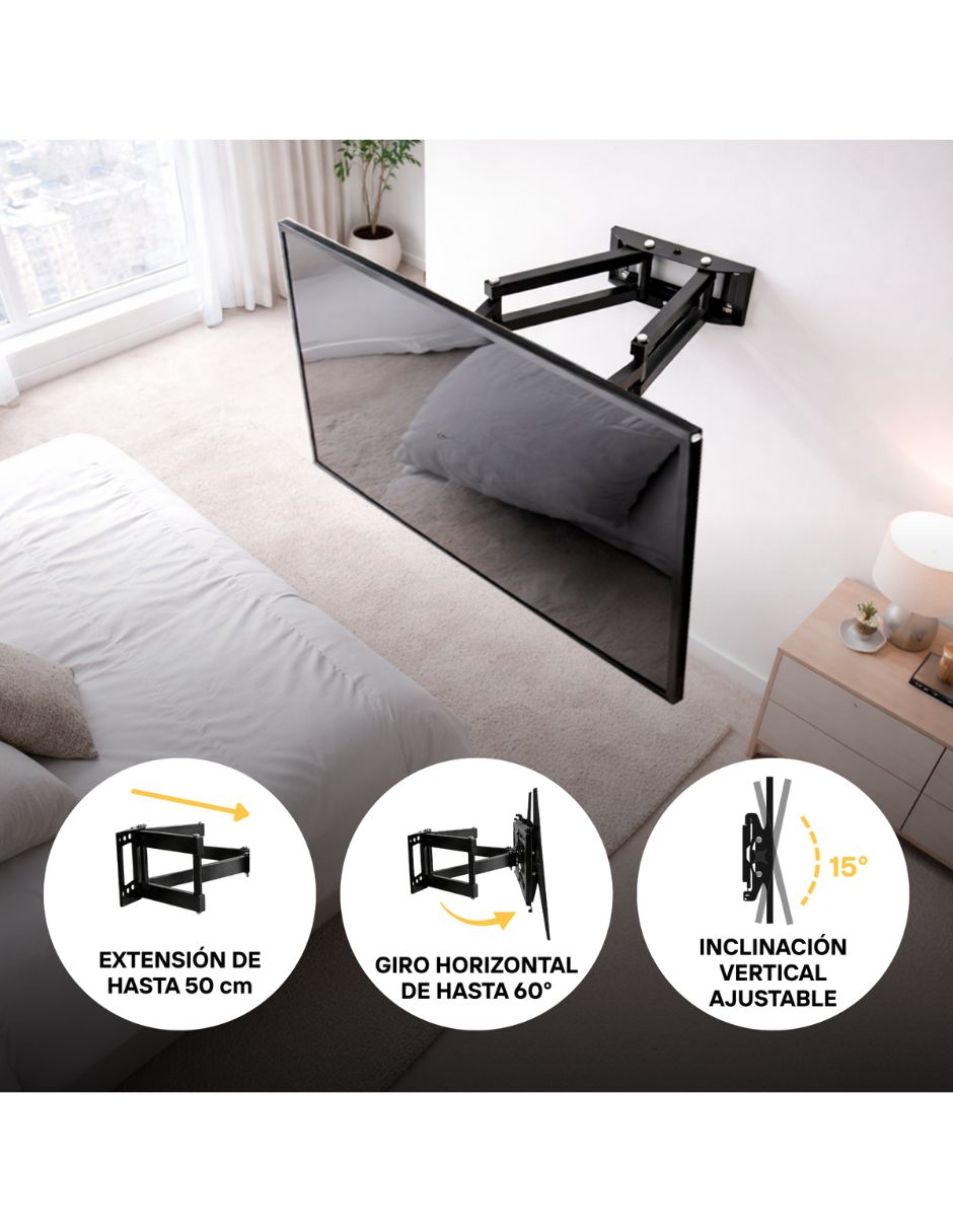 Soporte de pared para pantalla articulado 32 - 75 pulgadas 3
