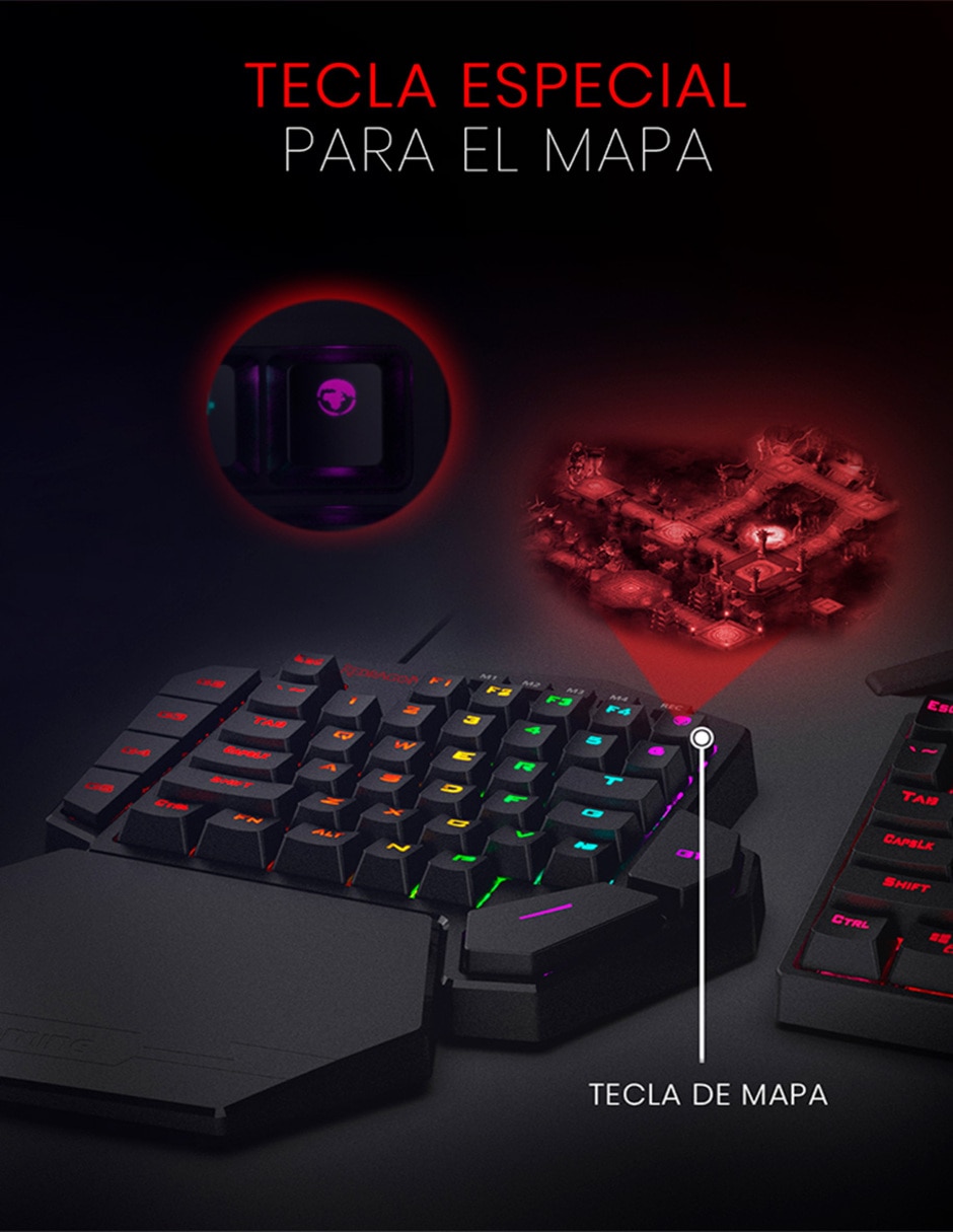 Teclado gamer USB-C QWERT inglés con interruptor táctiles (Brown Clear) DITI K585 2