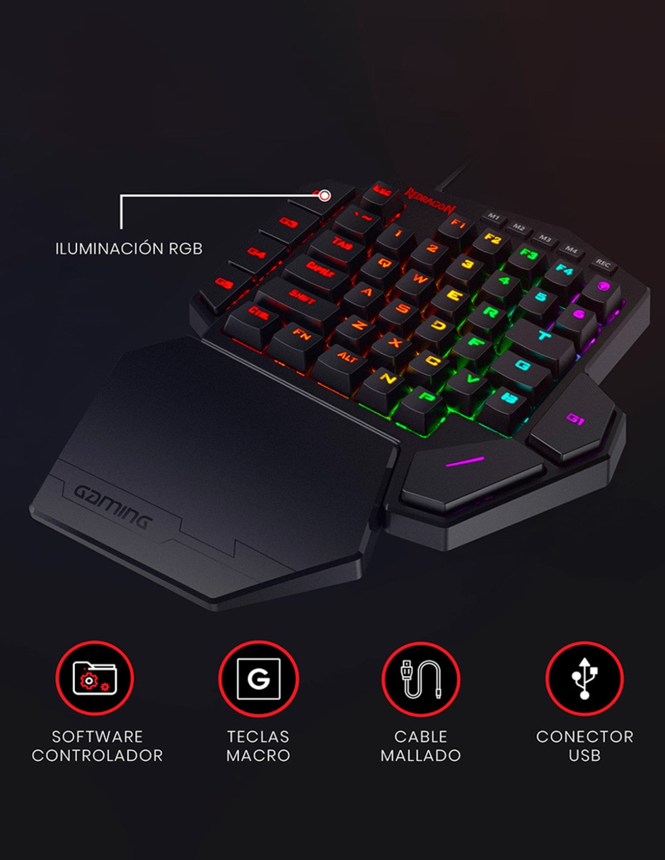Teclado gamer USB-C QWERT inglés con interruptor táctiles (Brown Clear) DITI K585 4
