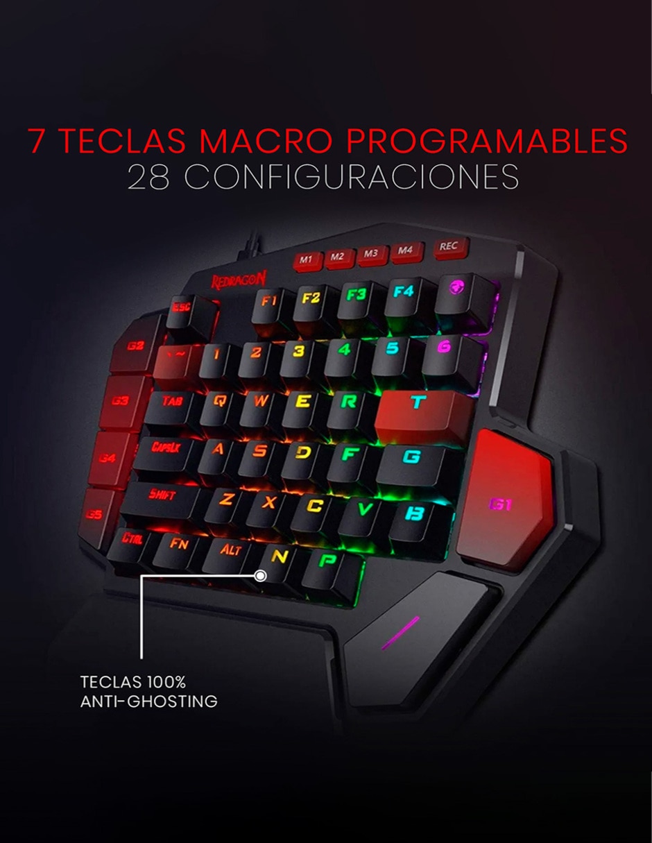 Teclado gamer USB-C QWERT inglés con interruptor táctiles (Brown Clear) DITI K585 5