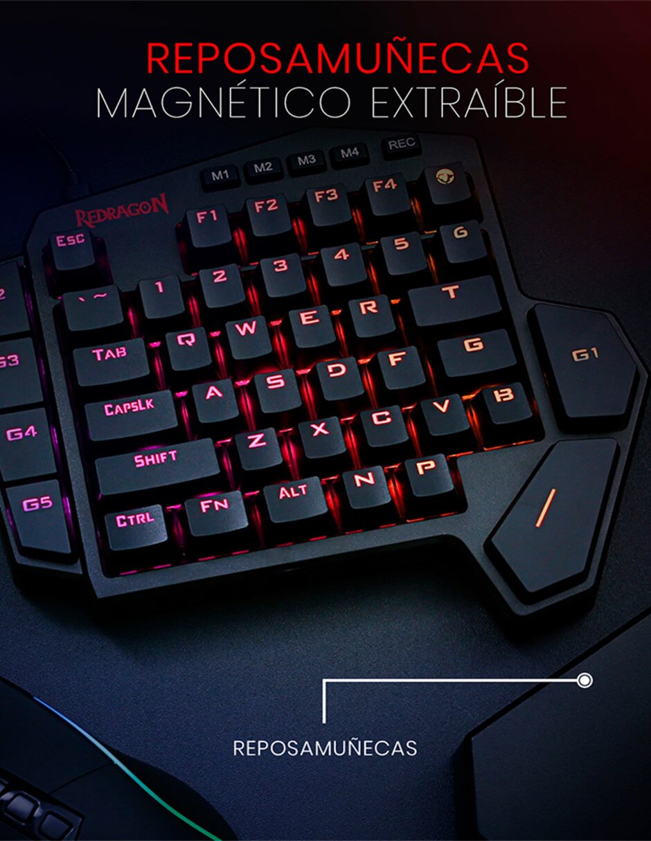 Teclado gamer USB-C QWERT inglés con interruptor táctiles (Brown Clear) DITI K585 8