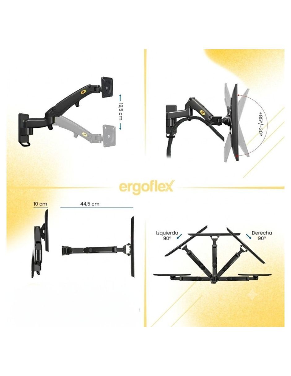 Soporte de pared para pantalla articulado 17 - 35 pulgadas 10