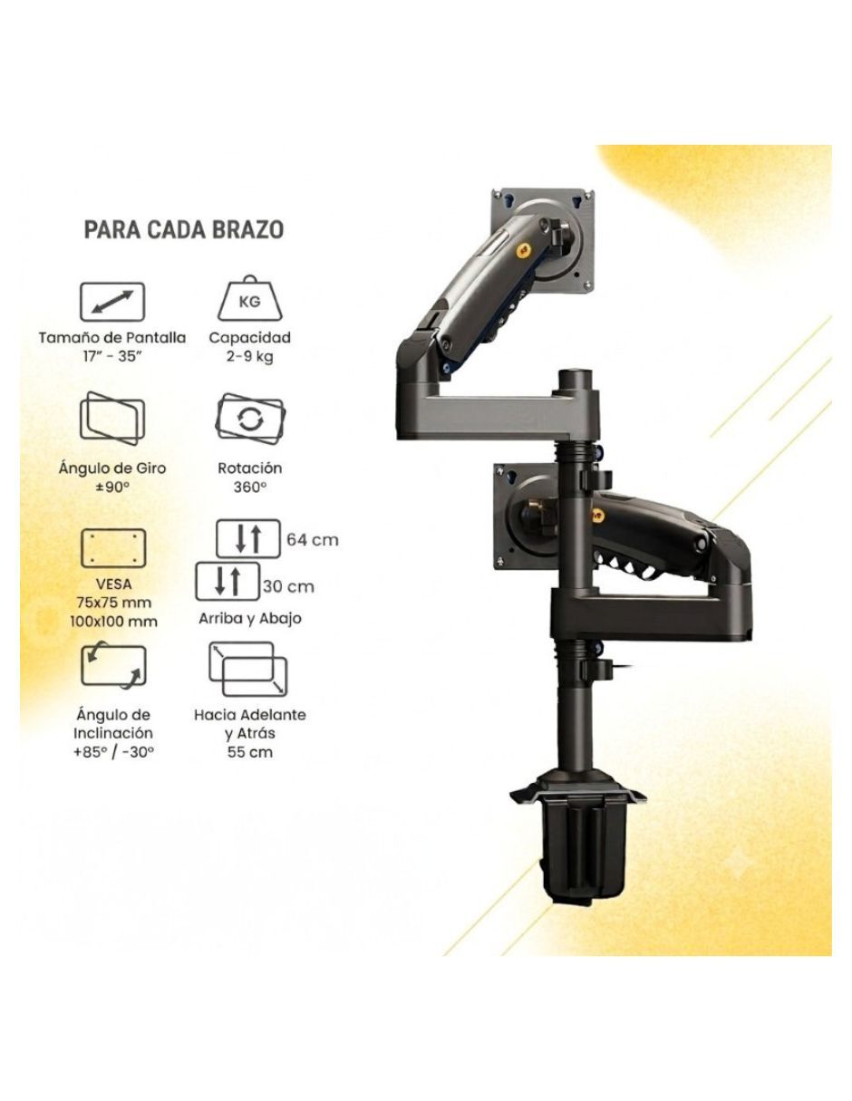 Soporte para monitor articulado 17 - 30 pulgadas 5