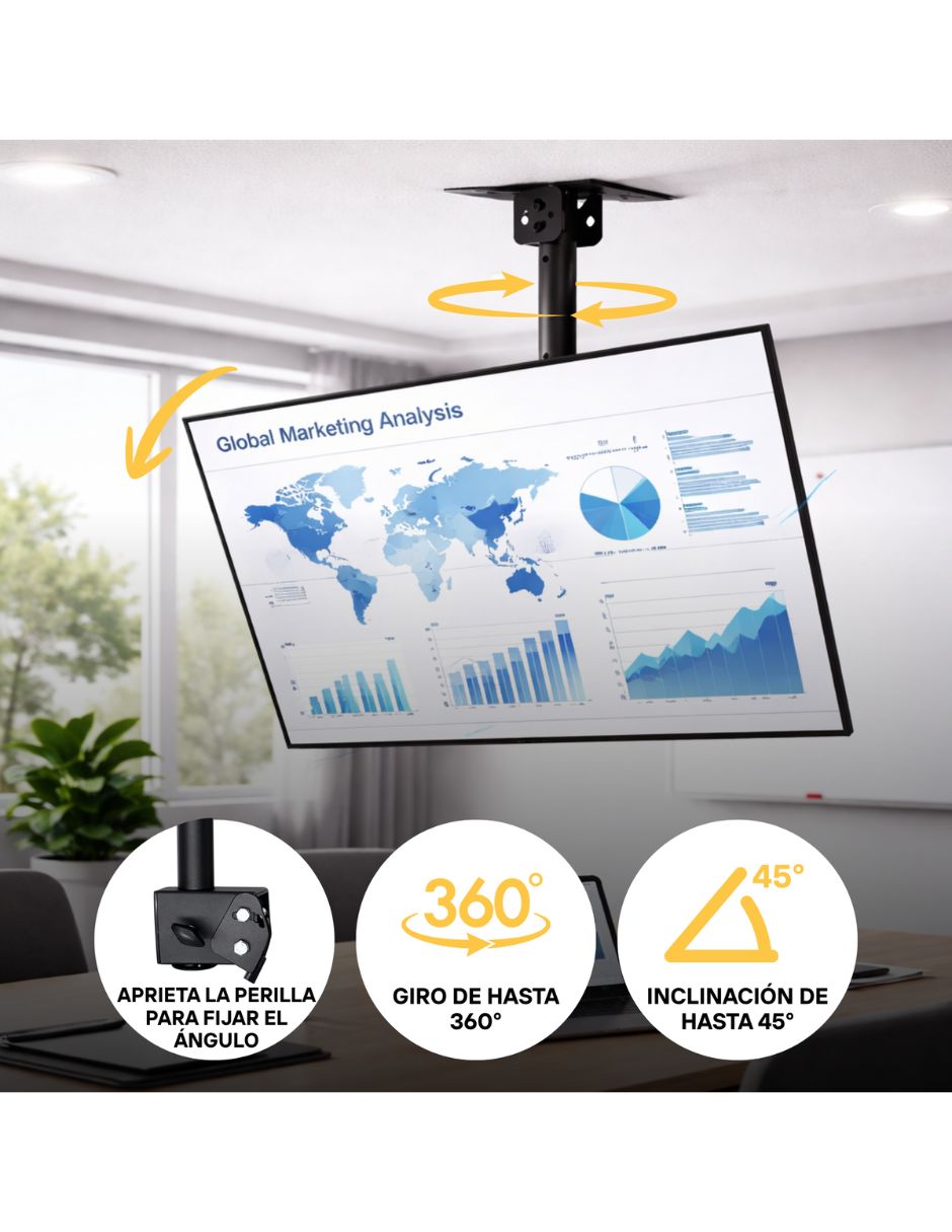 Soporte de techo para pantalla Inclinable 37 - 70 pulgadas 3