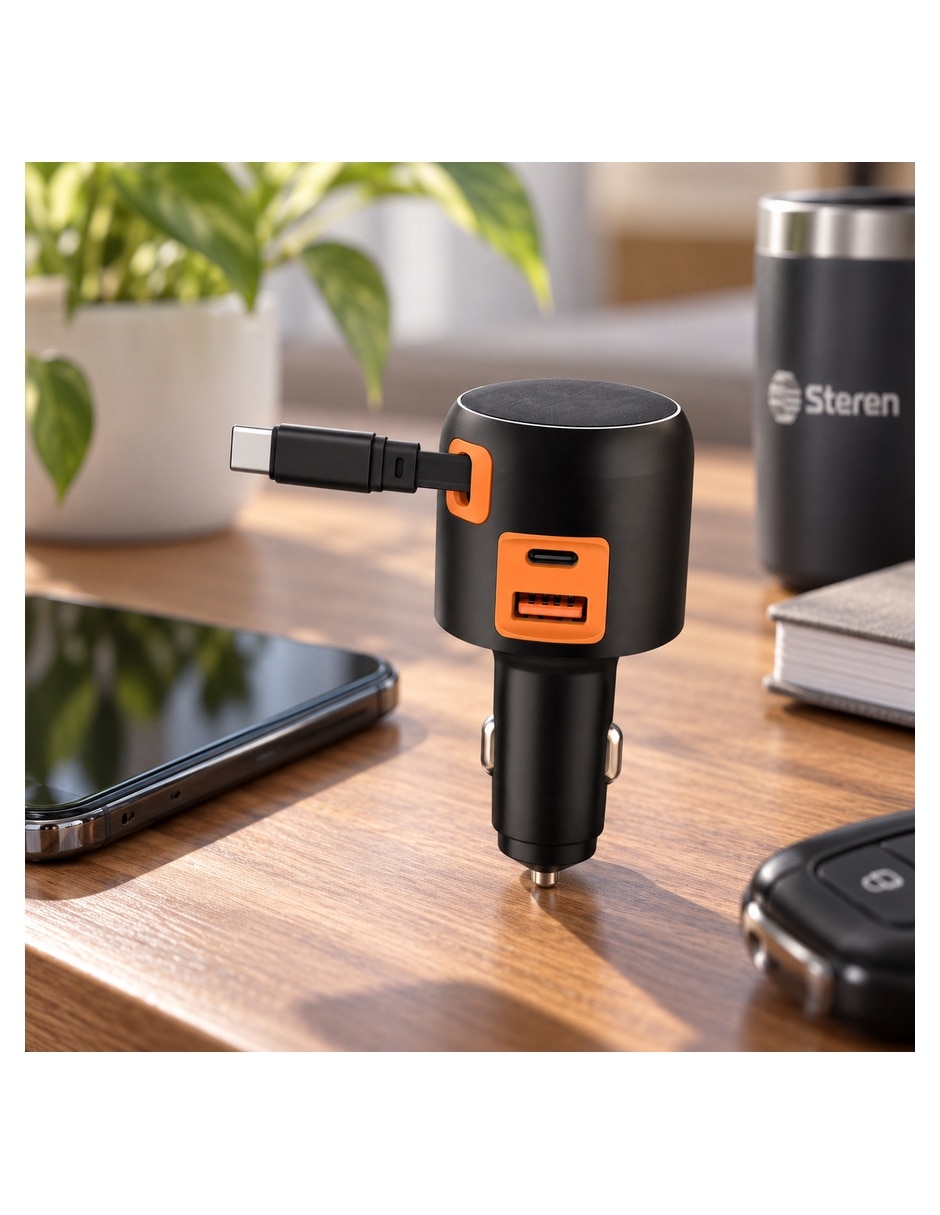 Cargador auto USB + USB tipo C 30 W 3