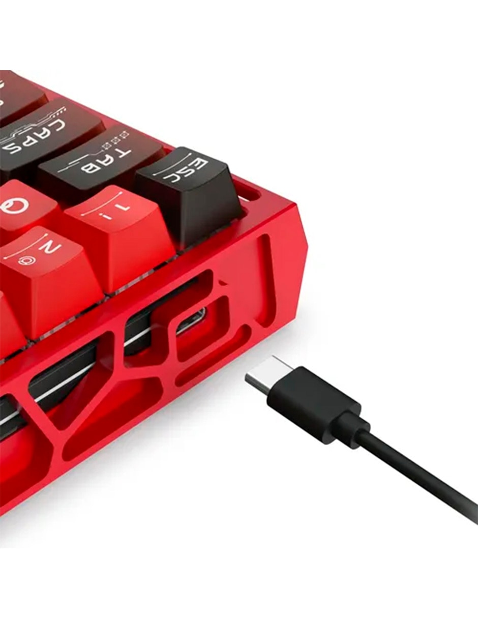 Teclado gamer USB-C QWERT inglés con interruptor Lineal (Red Black) VENOM MAGNETIC K753 5