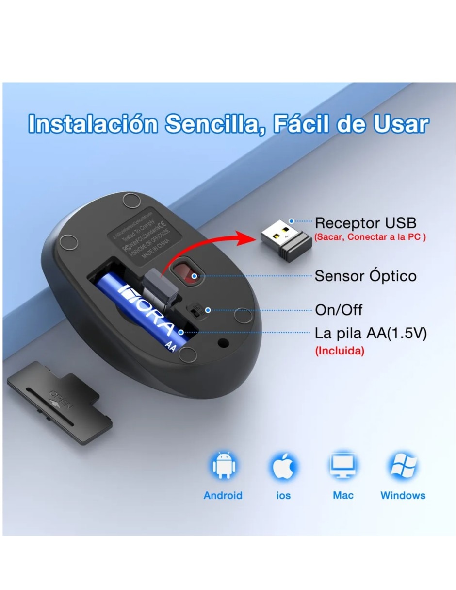 Mouse/Mouse Gamer Alámbrica e inalámbrica Mouse Inalambrico 3