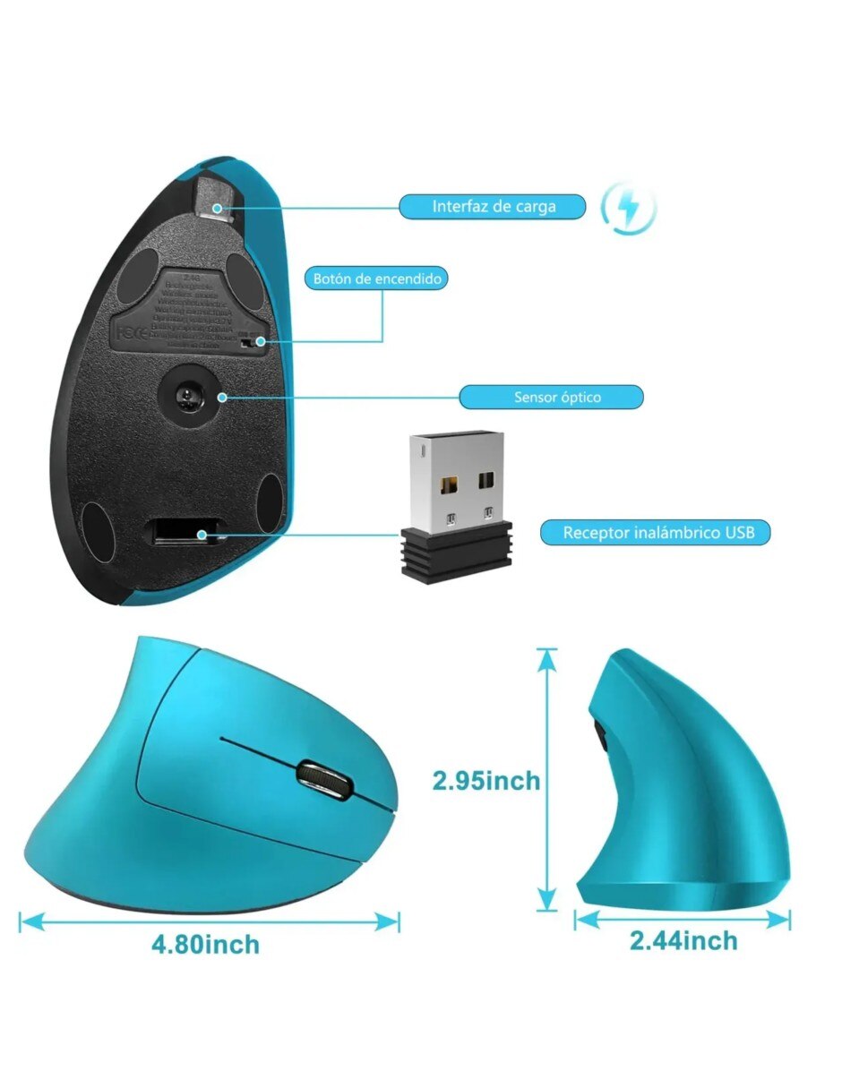 Mouse/Mouse Gamer Alámbrica e inalámbrica Recargable Mouse 5