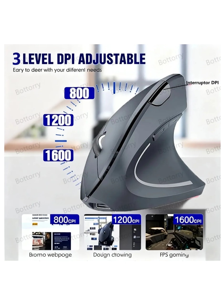 Mouse/Mouse Gamer Alámbrica e inalámbrica Mouse Inalámbrico Azul 5