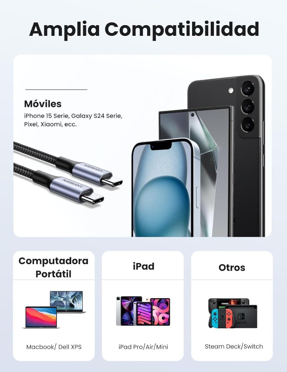 Cable C USB C a tipo USB C de 2 m 4