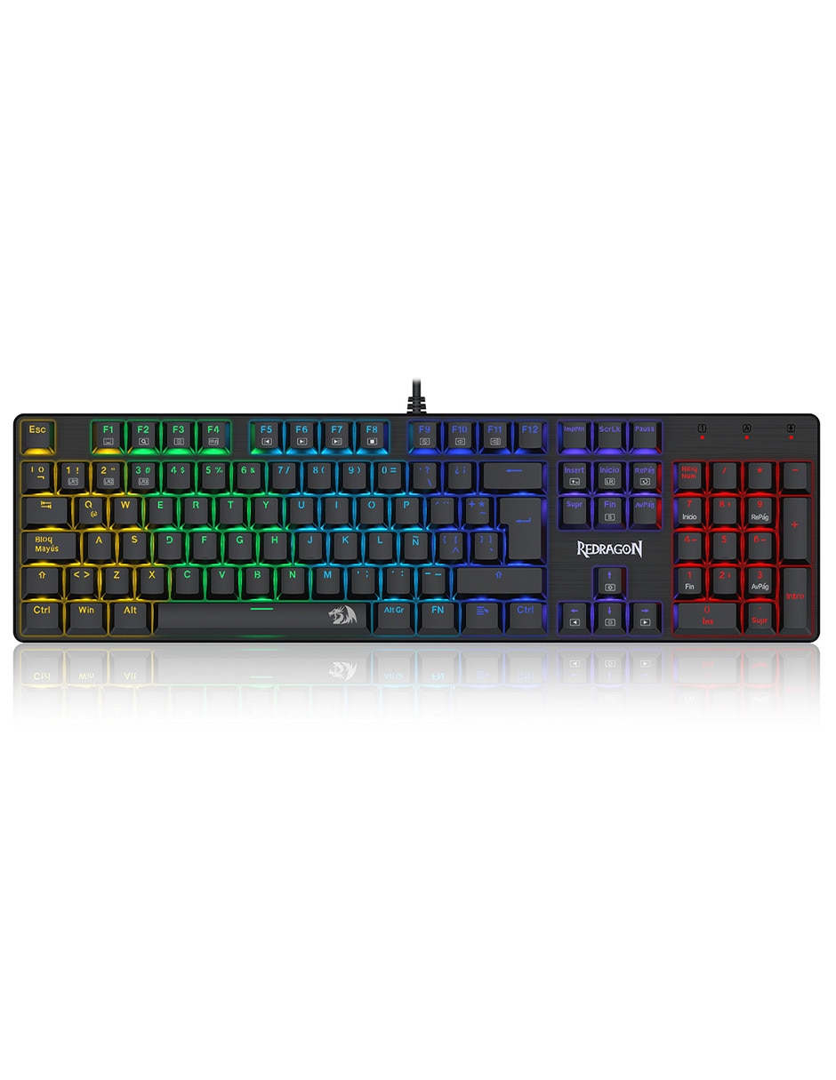 Teclado gamer USB-C QWERT español con interruptor Lineal (Red Black) SINDRI K671 2