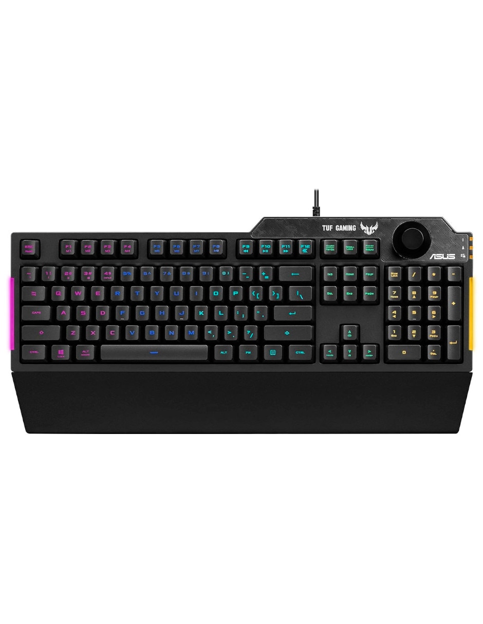 Teclado gamer USB-A 2.0 QWERT inglés con interruptor Membrana plana RA04 TUF GAMING K1/CA