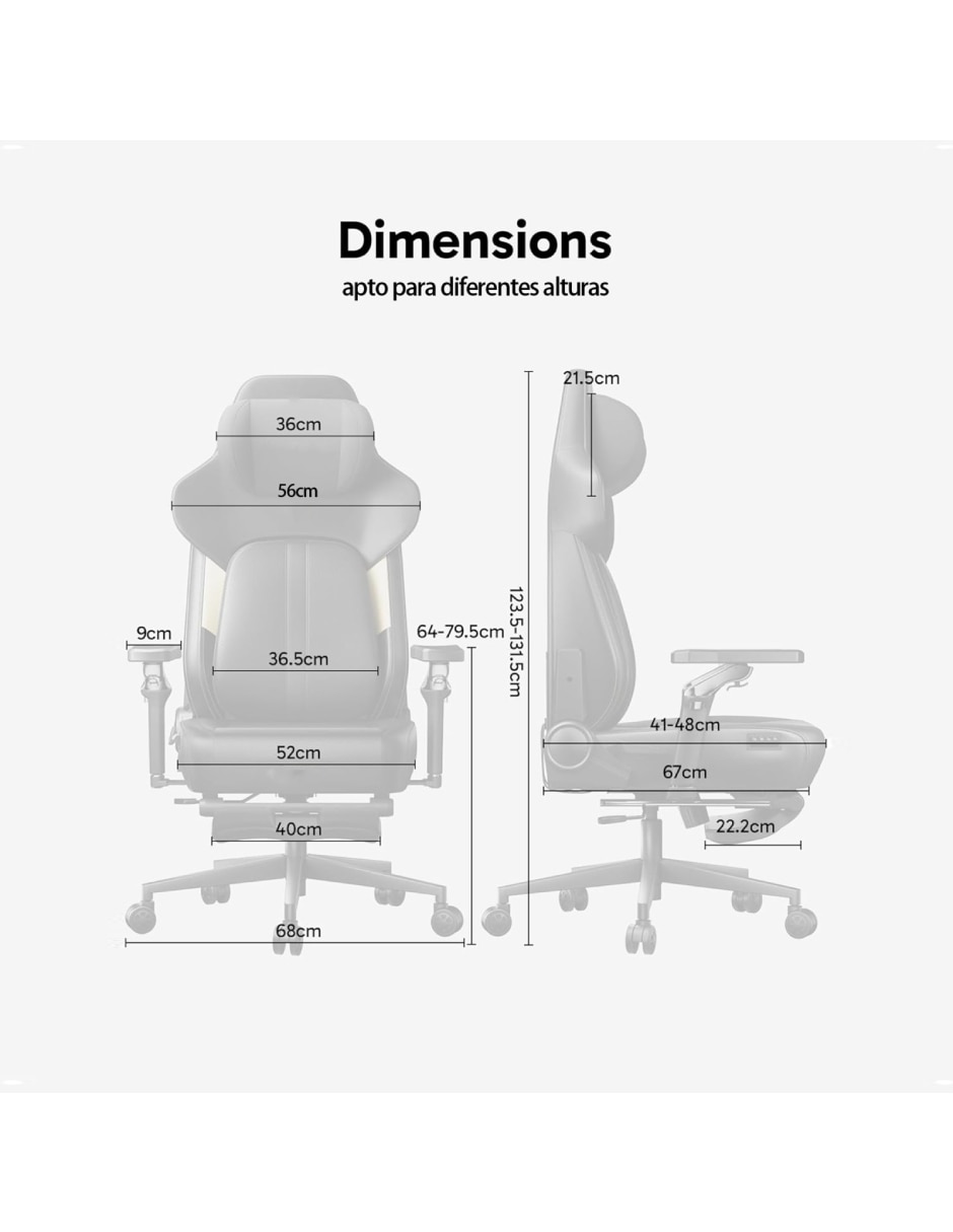 Silla gamer con masajeador M1 de Mezcla de materiales 3