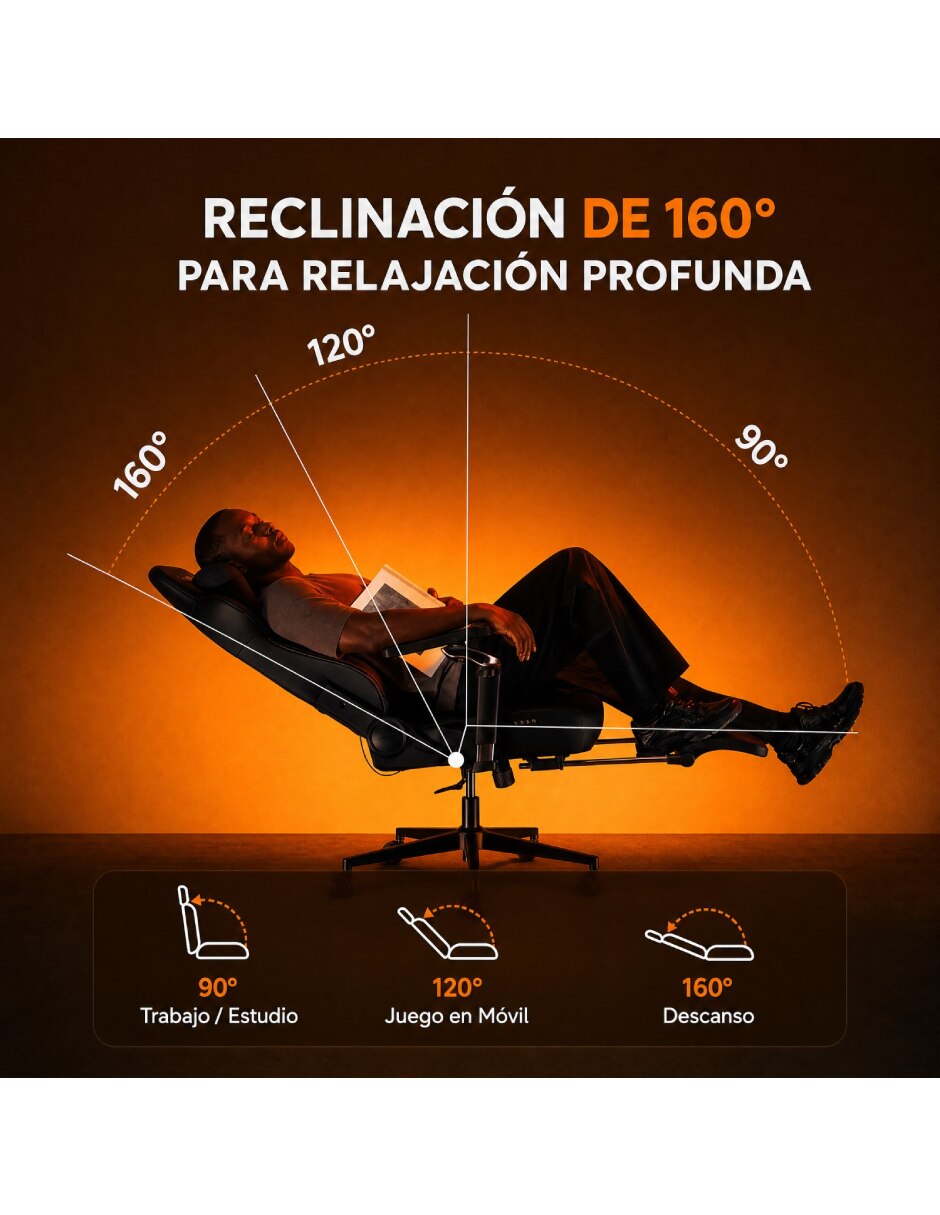 Silla gamer con masajeador M1 de Mezcla de materiales 6
