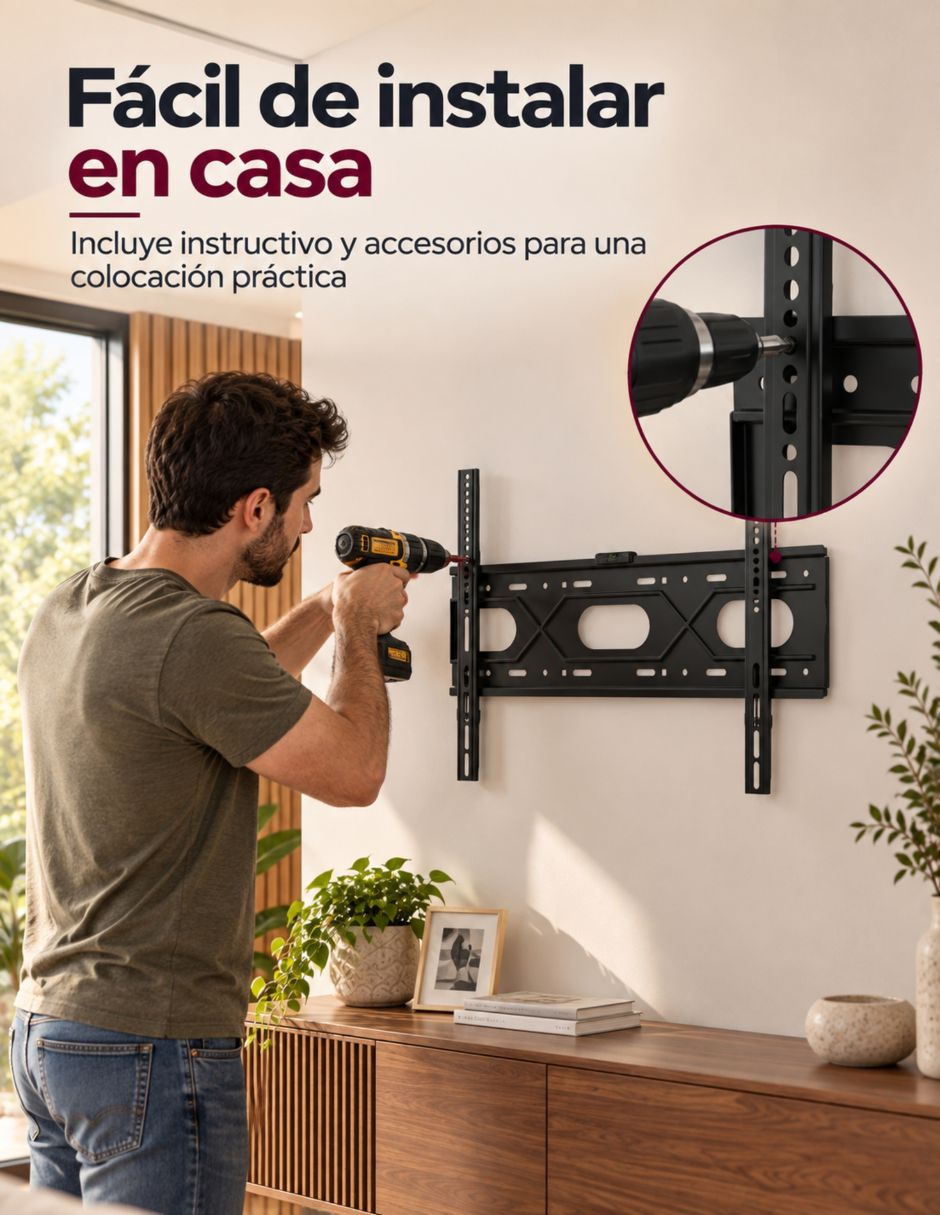 Soporte de pared para pantalla fijo 40 - 85 pulgadas 5