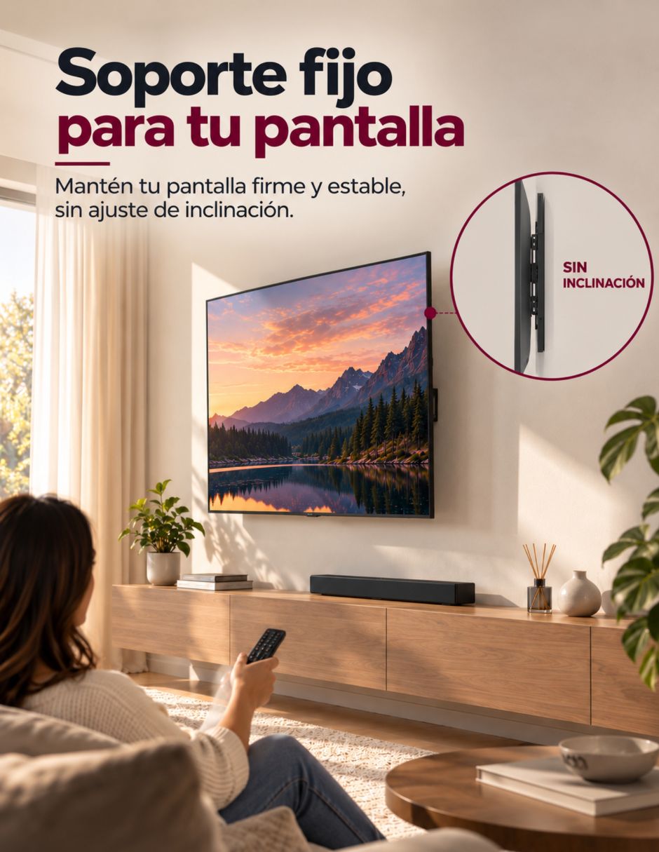 Soporte de pared para pantalla fijo 40 - 85 pulgadas 6