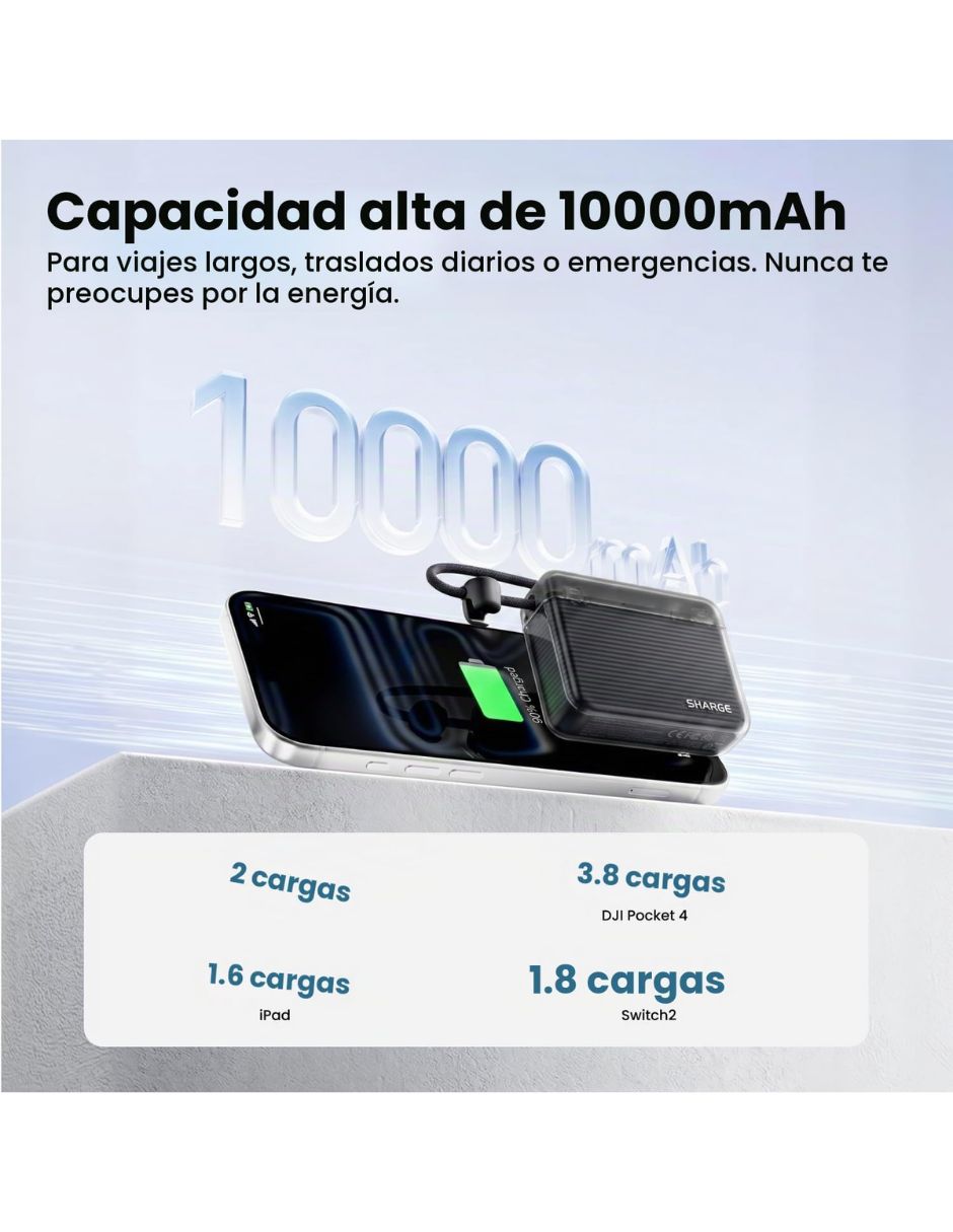Batería portátil 10000 mah 7