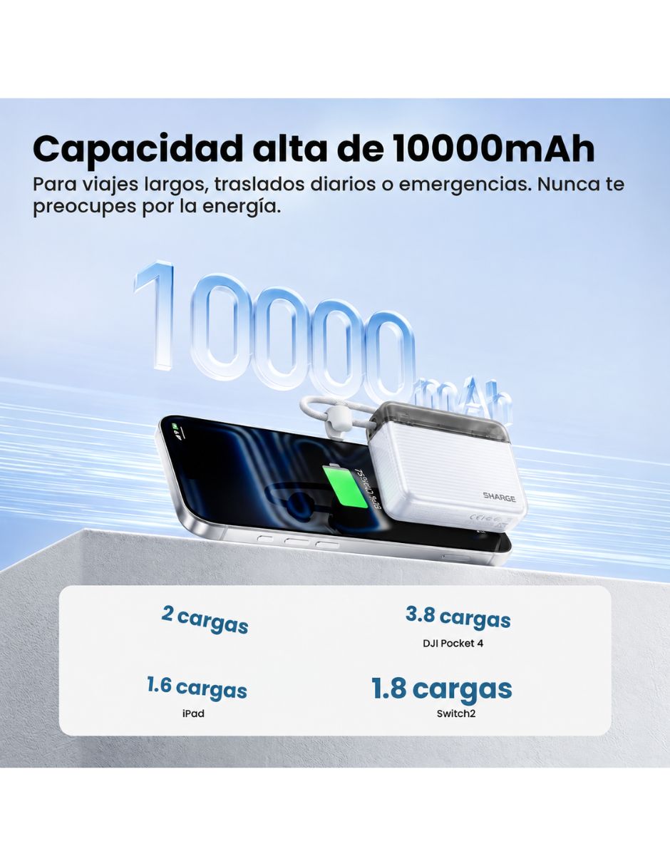 Batería portátil 10000 mah 2