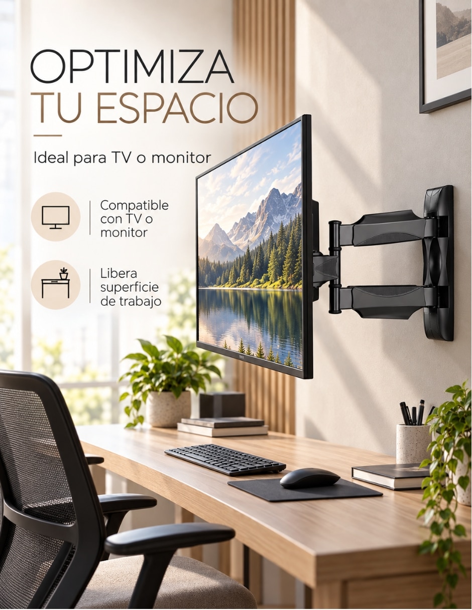 Soporte de pared para pantalla articulado 26 - 65 pulgadas 5