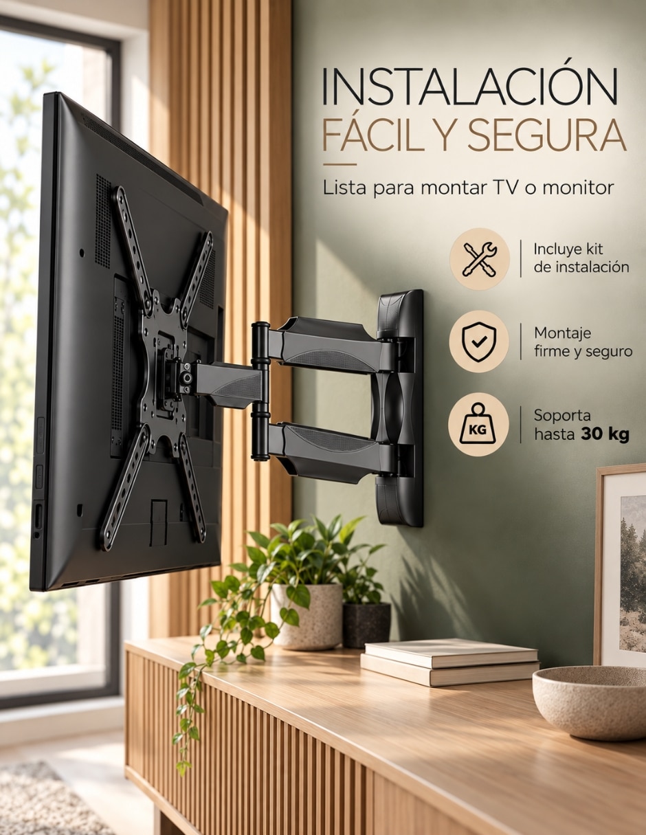 Soporte de pared para pantalla articulado 26 - 65 pulgadas 6