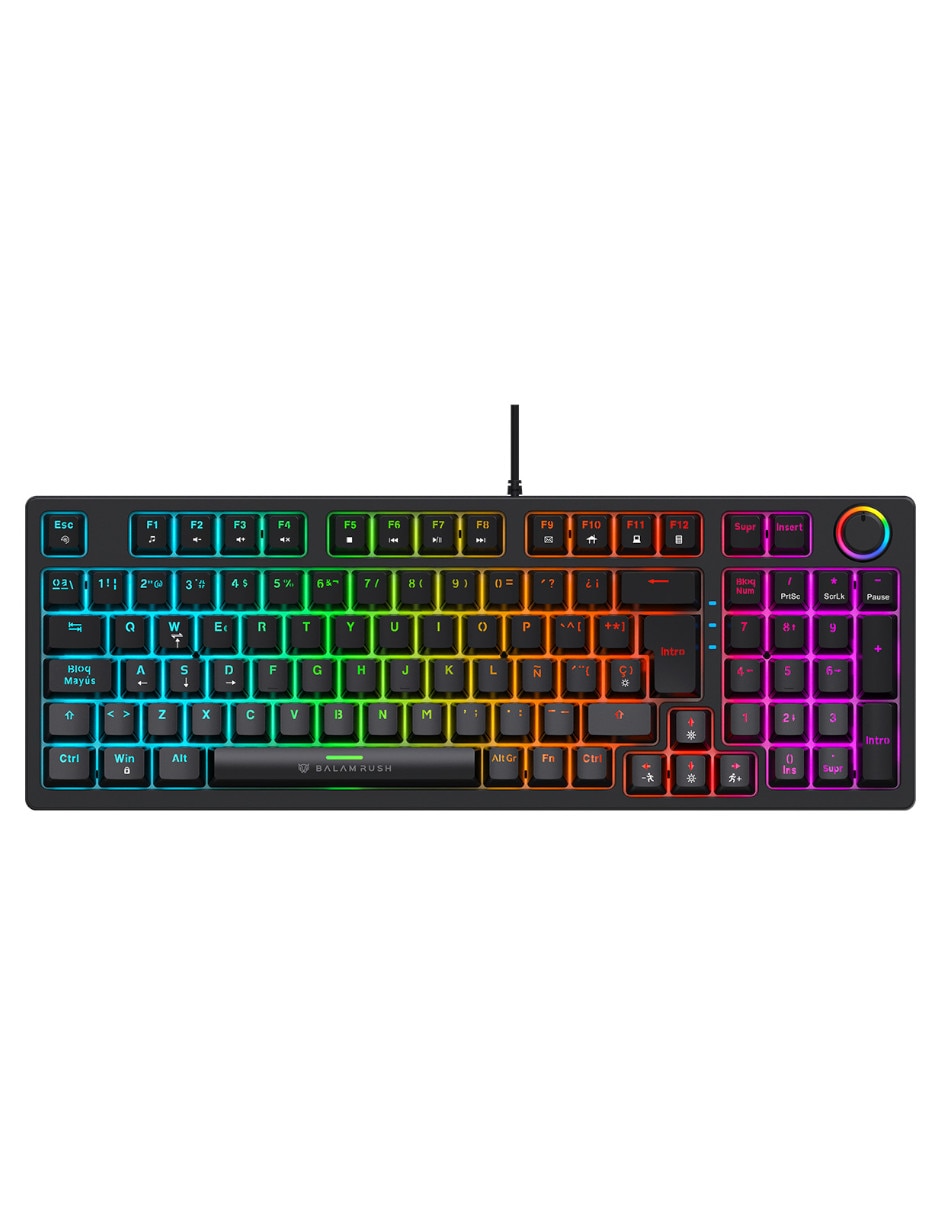 Teclado gamer USB-C QWERT español con interruptor Membrana cúpula de goma BR-945776
