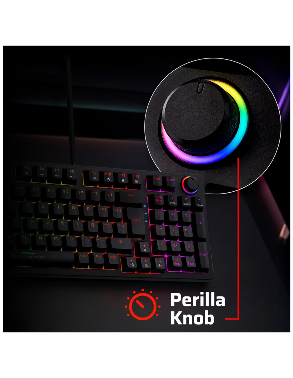 Teclado gamer USB-C QWERT español con interruptor Membrana cúpula de goma BR-945776