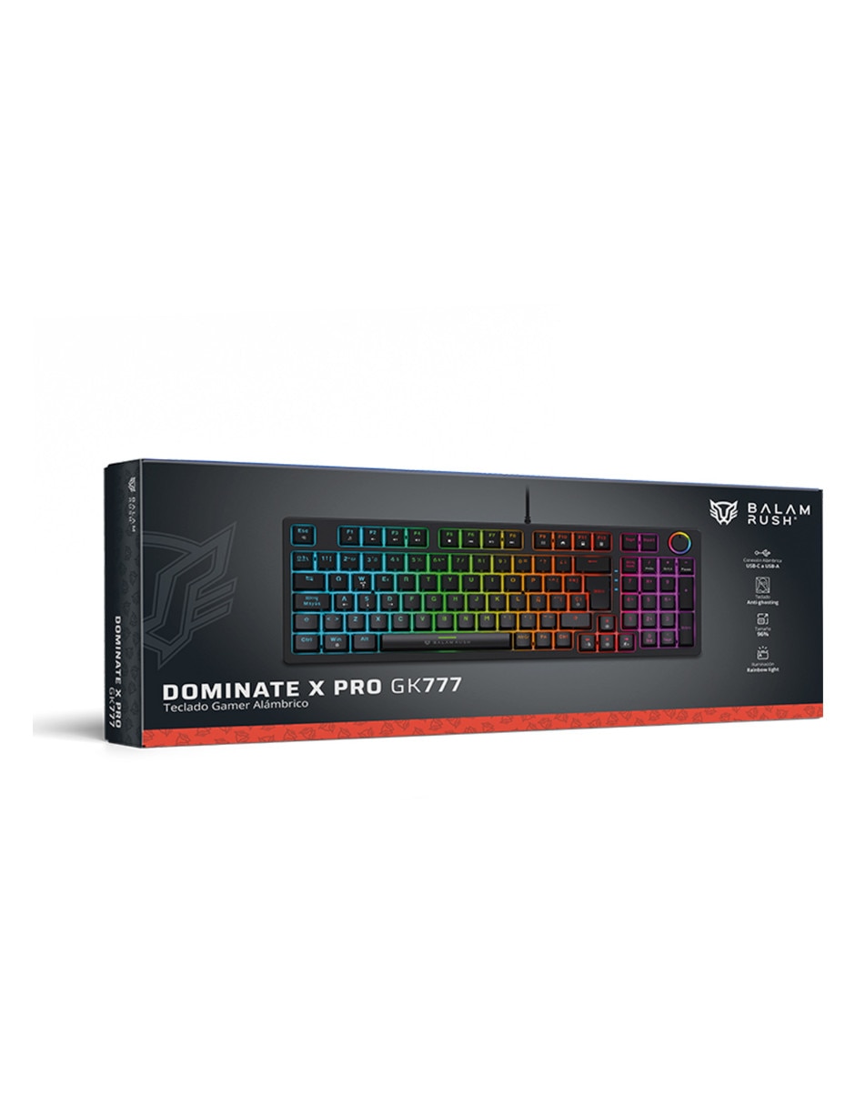 Teclado gamer USB-C QWERT español con interruptor Membrana cúpula de goma BR-945776 5