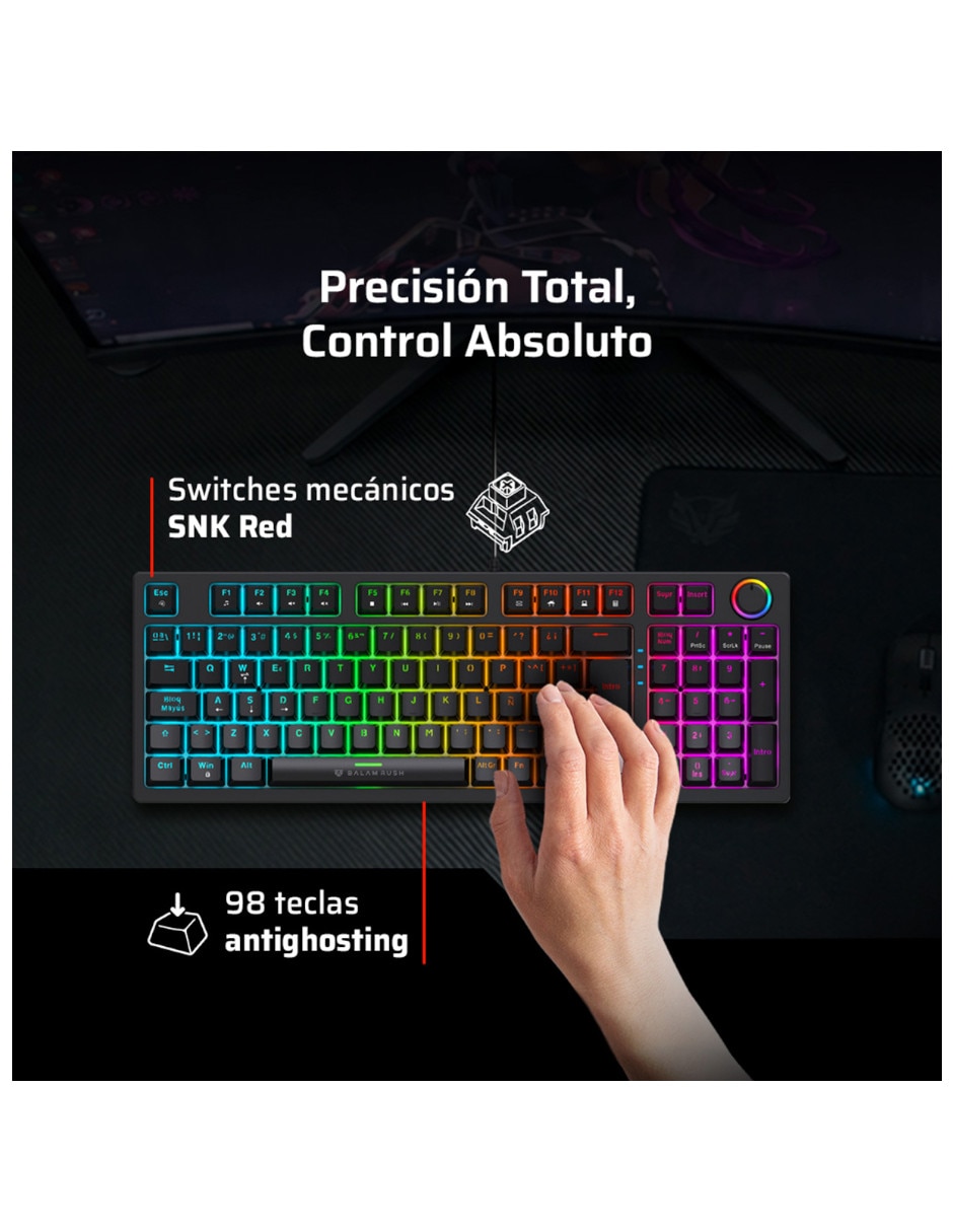 Teclado gamer USB-C QWERT español con interruptor Membrana cúpula de goma BR-945776 6