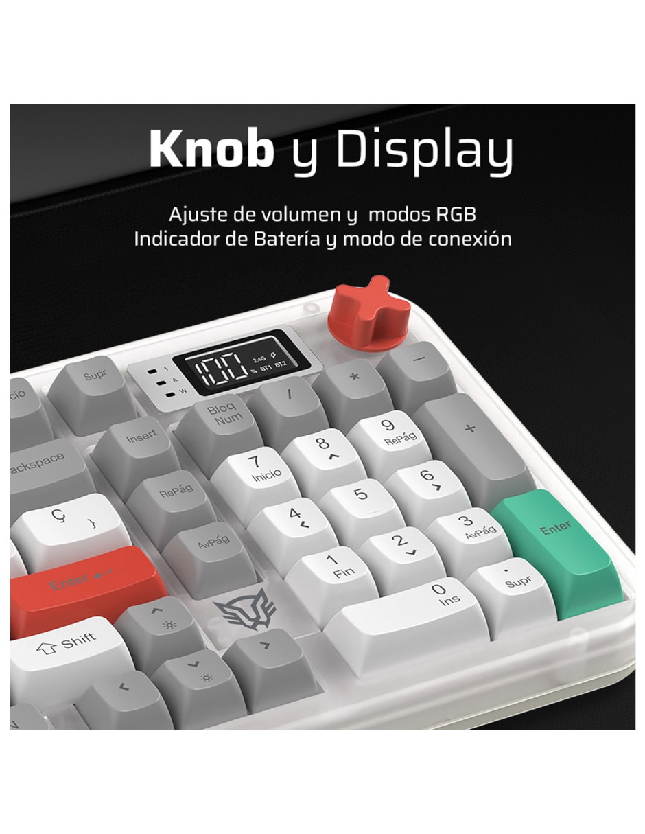Teclado gamer Alámbrica e inalámbrica QWERT español con interruptor Membrana cúpula de goma BR-945783 6