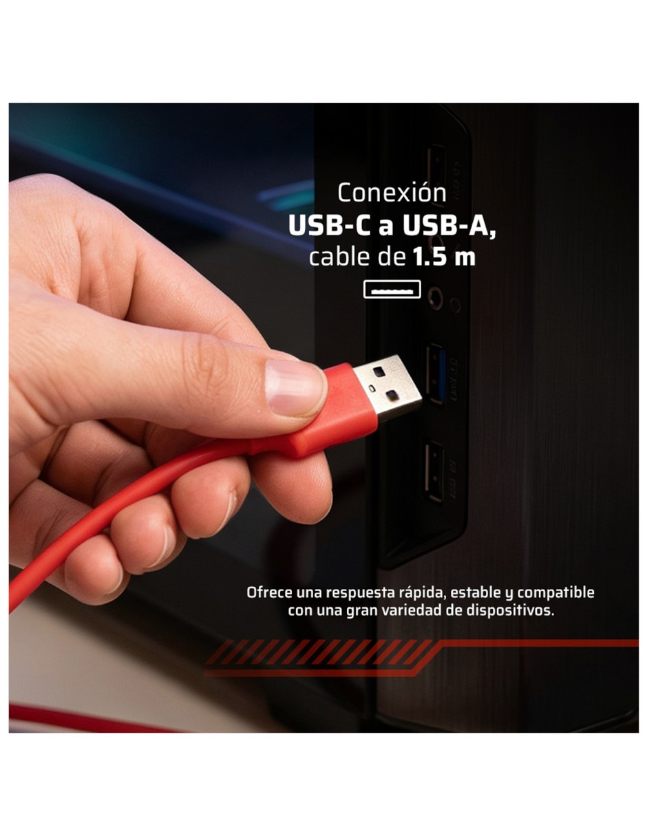 Teclado gamer USB-C QWERT español con interruptor Membrana cúpula de goma BR-945813 2