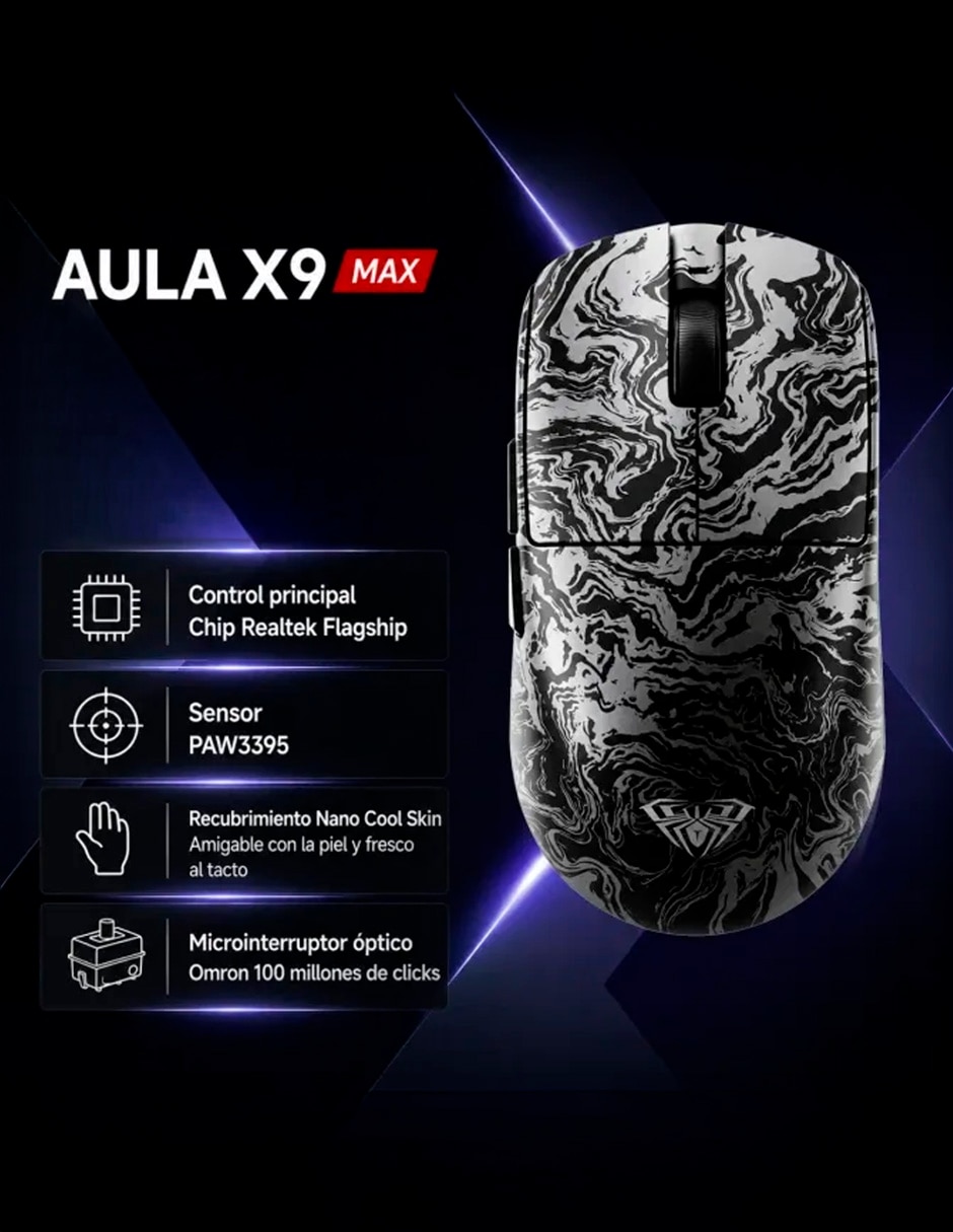 Mouse gamer x9 max wireless 6