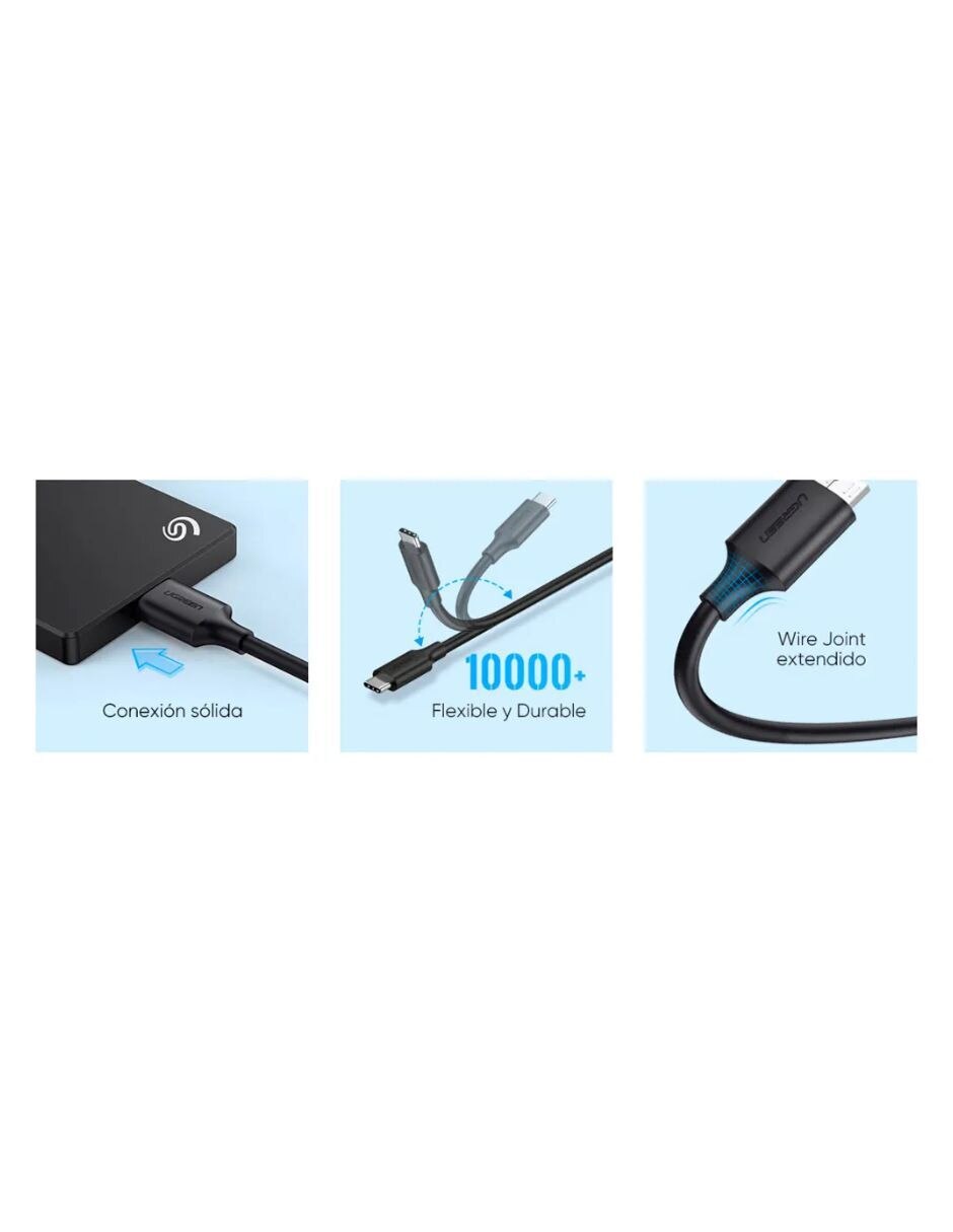 Cable micro USB a tipo USB C de 1 m 3