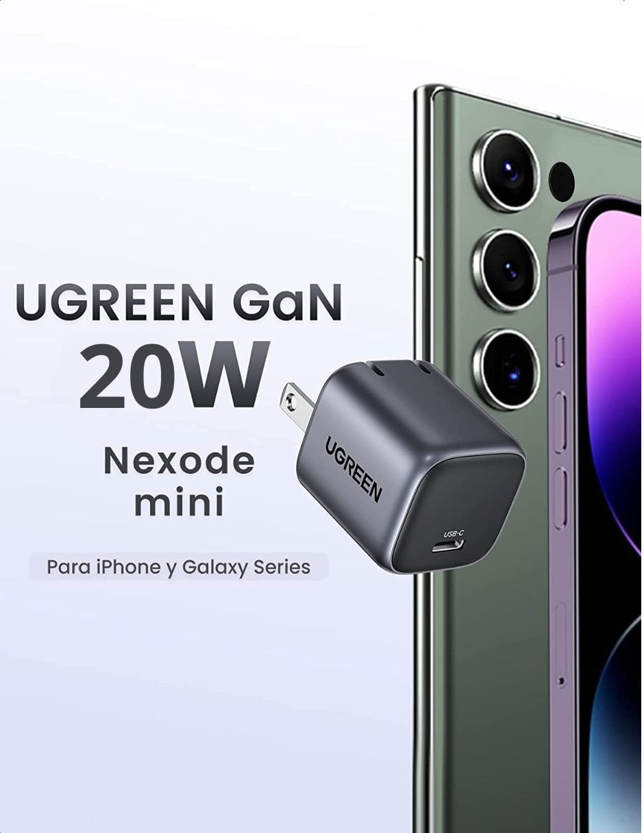 Cargador pared Tipo C carga rápida USB tipo C 20 W 2