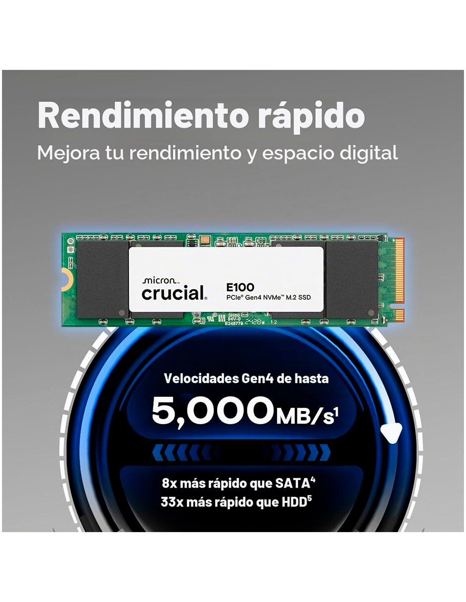 Unidad SSD Crucual capacidad 480 GB 2
